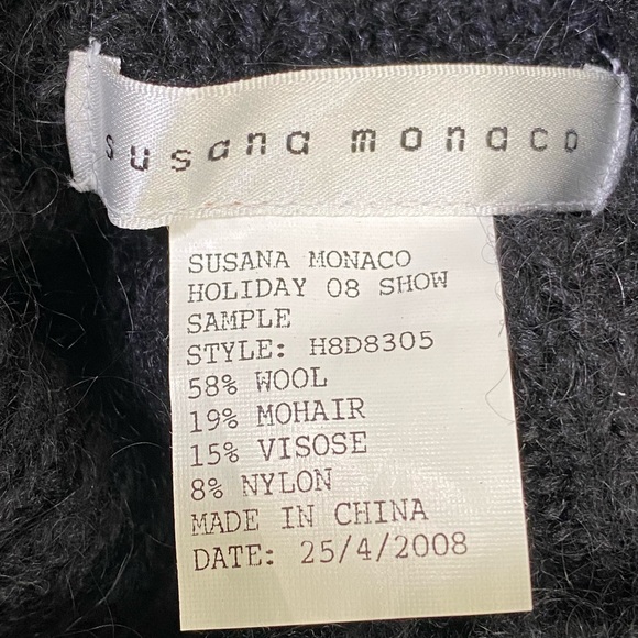 Susana Monaco Cowl Neck Sweater Size M/L Black Very Soft NWT Retail $125 - Picture 3 of 12